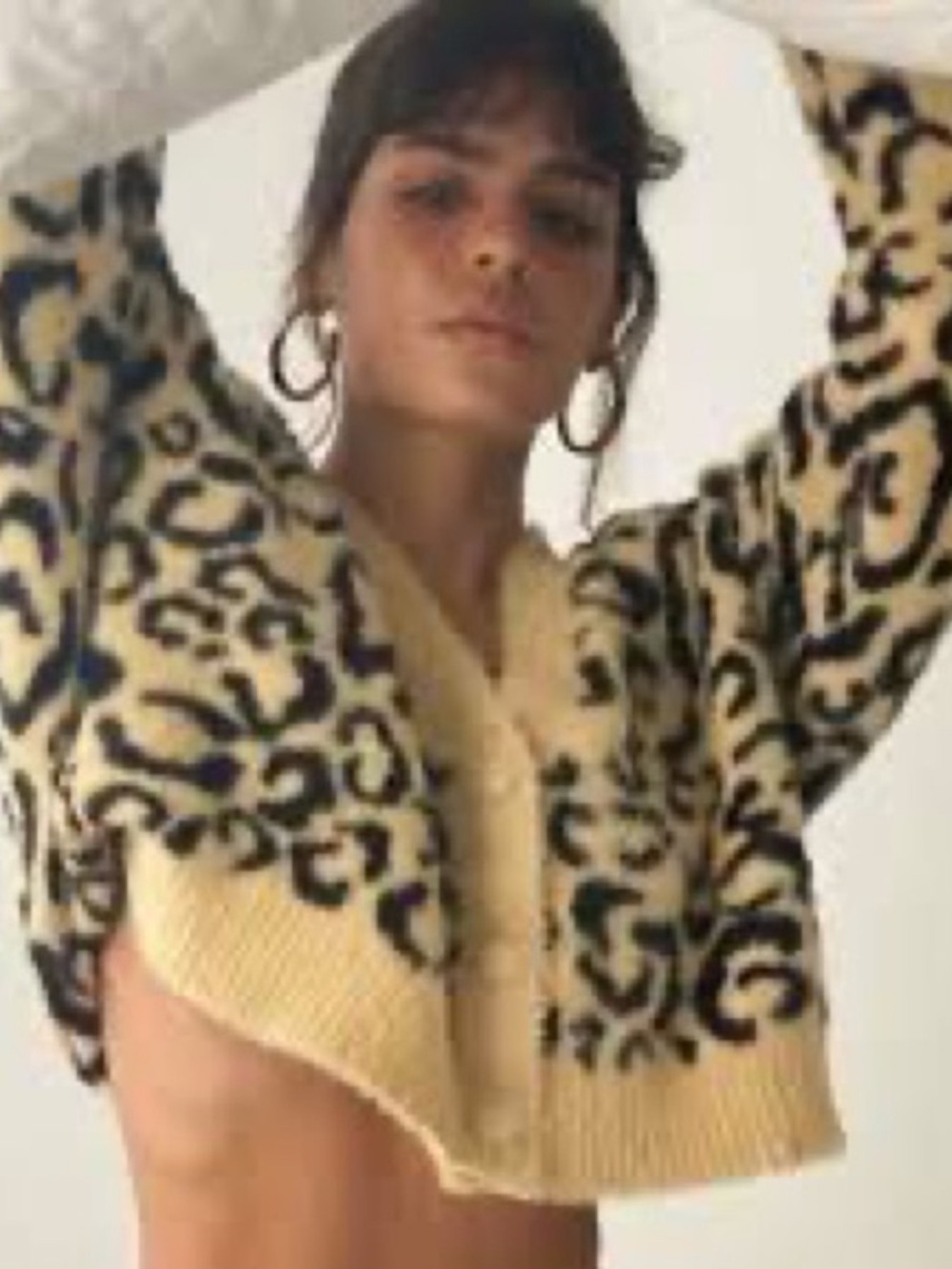 For love & Lemons cheetah leopard print button soft cardigan medium